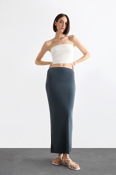 DeFacto Fusta midi slim fit cu fantă F8335AX25SM