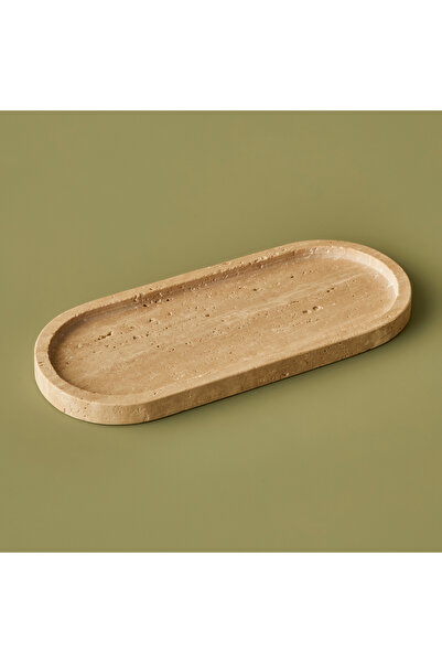 Bella Maison Ephesus Travertine Oval Decorative Plate Natural (12X28 cm)