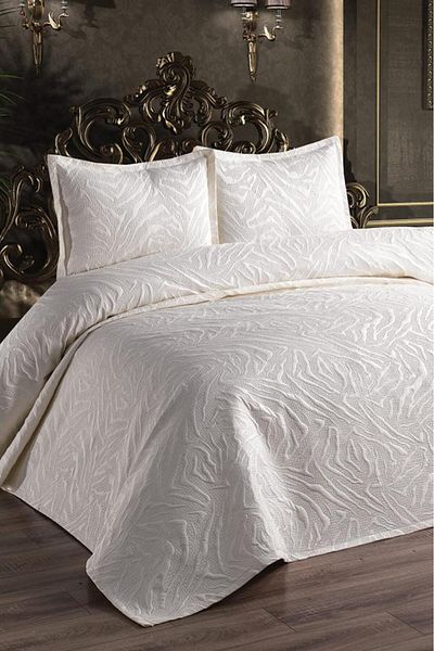 Çeyiz Diyarı Ultrasonic Quilted Fenomen Double Bedspread Cream