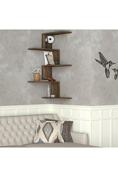UnicUtil UnicUtil corner wall shelf, 52 x 52 x 109 cm, Brown