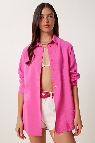 Lovelyİstanbul Cămașă Ayrobin cu fante ROZ ÎNCHIS LWF0036