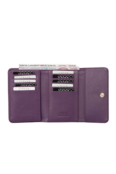 Tergan Purple Genuine Leather Women's Wallet - S1Cb00005730-H4G