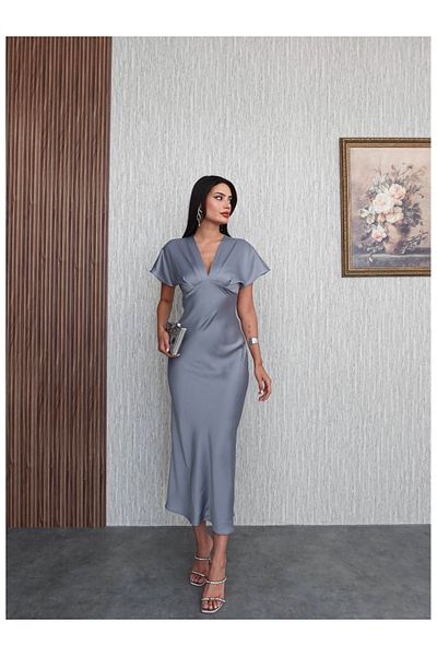 ESRAHELVACI Satin Midi Dress