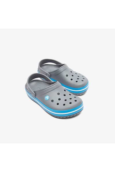 Crocs Σκούρο γκρι Unisex Crocband Edge μπλε και λευκές ριγέ παντόφλες