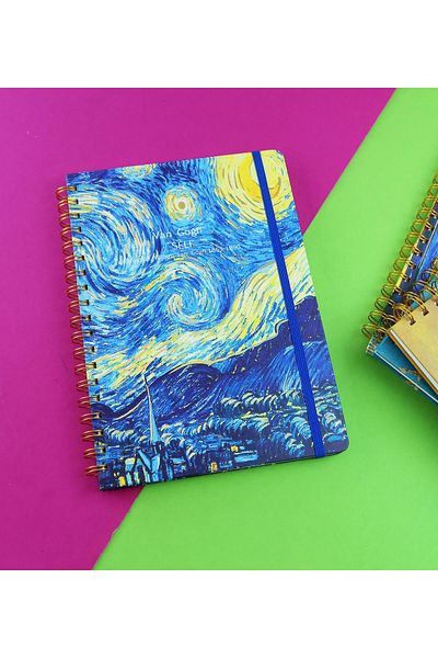 Gift Moda Van Gogh Design Spiral B5 80 Sheets Notebook Bm-1716