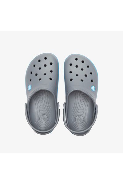 Crocs Σκούρο γκρι Unisex Crocband Edge μπλε και λευκές ριγέ παντόφλες