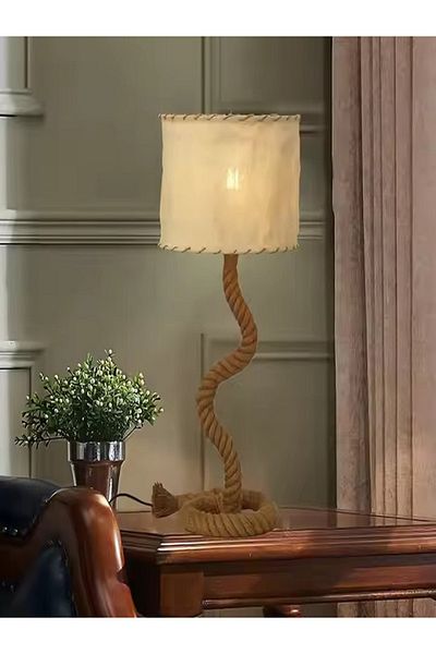 micasa 40W E27 Elegant and Sophisticated Rope Table Lamp with Shade
