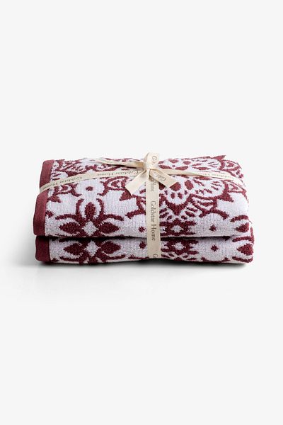 Goldstar Home Silva 2-Piece Face Towel Set 50X80 Claret Red