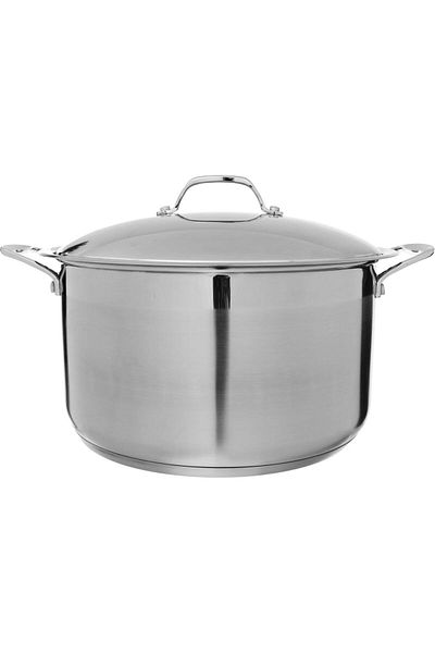 ROCKY Stainless Steel Pot, 28 cm, Silicone Handle - Silver