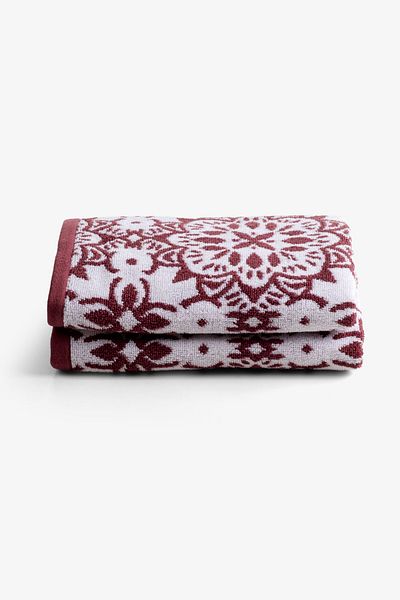 Goldstar Home Silva 2-Piece Face Towel Set 50X80 Claret Red