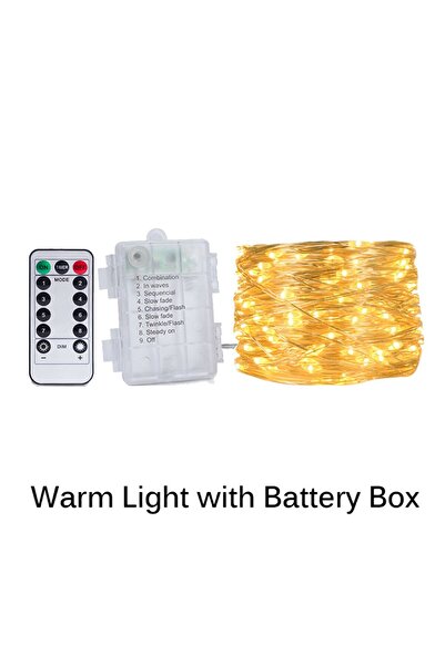 Choice سلسلة أضواء LED من الأسلاك النحاسية بطول 5 أمتار و50 مصباح LED تعمل با...