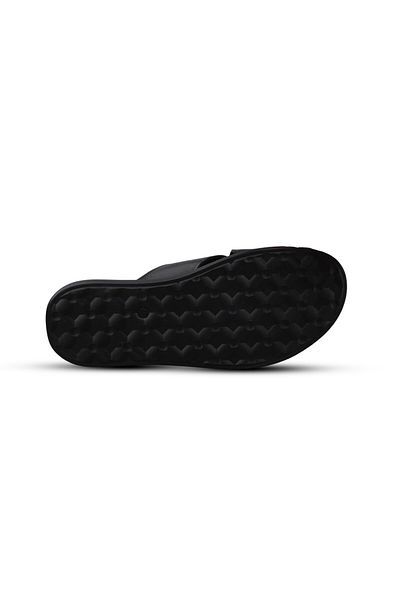 M.P. Men's Casual Slippers - Black, Leather