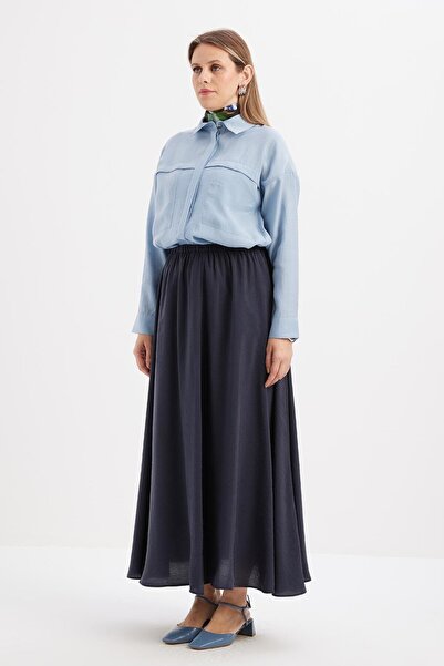 ALLDAY İndigo-Lastikli Basic Etek