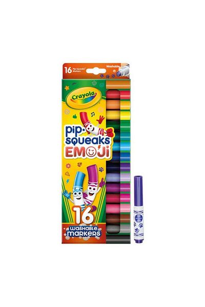 Generic Crayola 16-Piece Pip-Squeaks Emoji Stamp Washable Marker Set Multicolor CRA5887170000