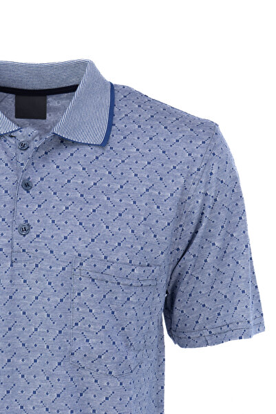 Oppland Ανδρικό μπλουζάκι καλοκαιρινό με τσέπες κοντομάνικο μοντέρνο ζακάρ καρό μοντέλο casual cut βαμβακερό ύφασμα