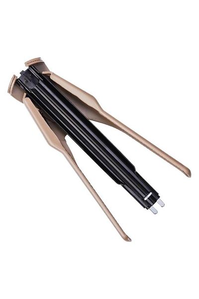 Generic كماشة حلقية خنزيرية أوتوماتيكية التغذية من erorex Ergonomic Grip Compact Steel Alloy Foldable باللونين الأسود والبني M7