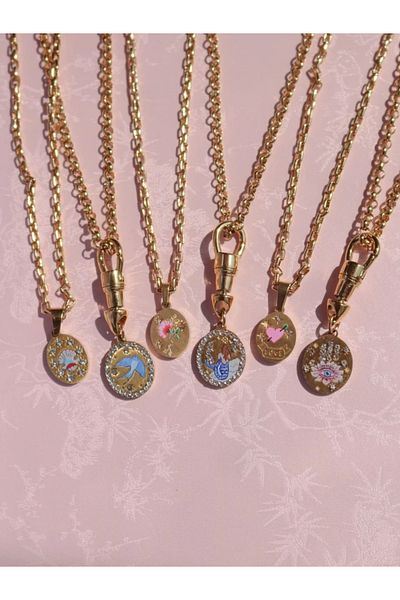 Reorah Collection Vintage Luna Eye Steel Necklace