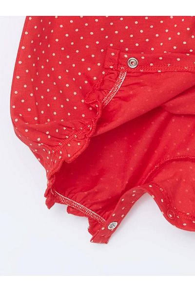 LC Waikiki Baby Girl Red Strawberry Patterned Jumpsuit and Hat