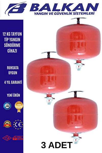 Balkan Ticaret 12 KG TAYFUN TİP YANGIN SÖNDÜRME CİHAZI 3 ADET