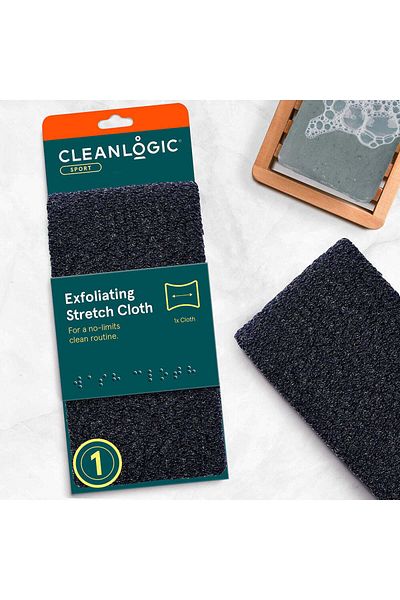 Cleanlogic Large Elastic Exfoliating Towel for Body, Sports, Cleanlogic