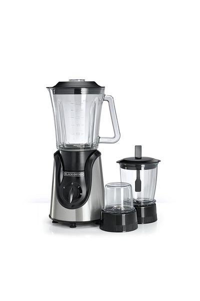 NO FRAME Black & Decker Glass Blender - 1 Liter Capacity - 3 Speeds - Silver - BX600G-B5