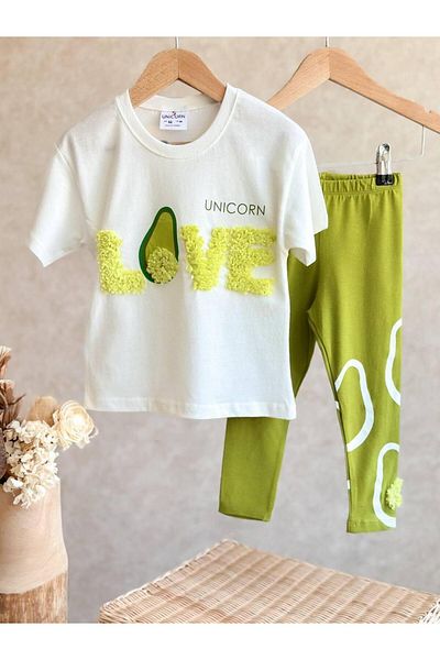 RAPAPA Girls Avocado Print T-Shirt and Leggings Set - Set of 2 1906