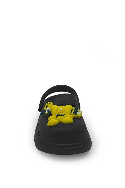 İncim Black Teddy Bear Figured Daily Pool Beach School Nursery Girls' Slippers & Sandals