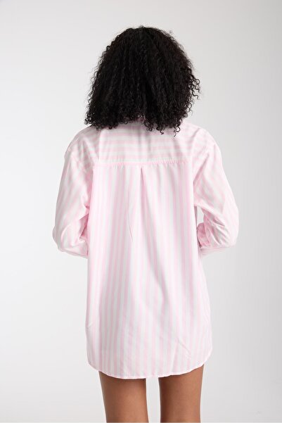 Store %100 Pamuk Çizgili Gömlek - Rahat Bol Kesim Uzun Kollu Yazlık Şık