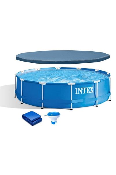 Intex Piscina Cu Cadru Meltalic Metal Frame , D305xh76, Prelata Acoperis, Prelata Suport