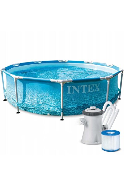 Intex Στρογγυλή πισίνα με μεταλλικό σκελετό, μεταλλικό πλαίσιο παραλίας 28208...