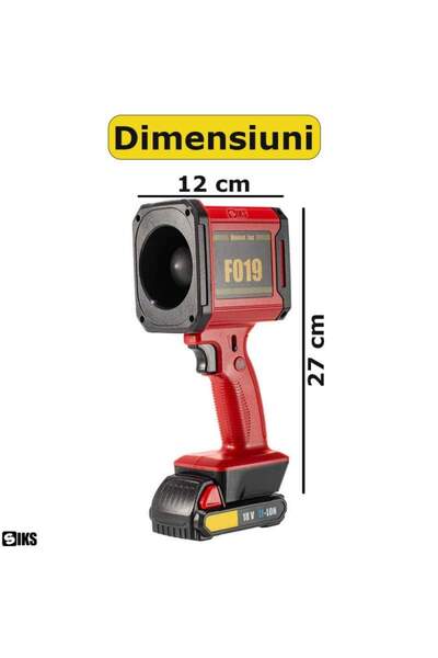 SIKS Suflantă profesională cu aer comprimat SIKS, portabilă, alimentată cu baterii, ventilator turbo puternic, extra mare