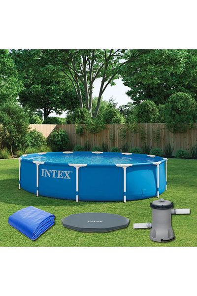Intex Piscina Cadru Metalic , 305×76 Cm, 4.500 Litri, Cu Toate Accesoriile
