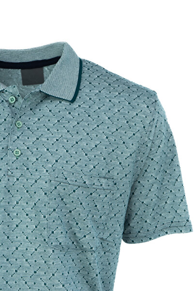 Oppland Ανδρικό μπλουζάκι καλοκαιρινό με τσέπες κοντομάνικο μοντέρνο ζακάρ καρό μοντέλο casual cut βαμβακερό ύφασμα