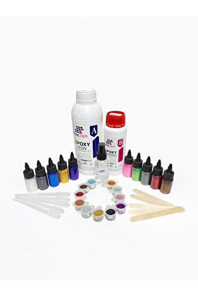 stonechem 1500 Gr Şeffaf Epoksi + Köpük Giderici + Sıvı Sedefli Pigment + Sim Seti + Pipet + Karıştırıcı Çubuk