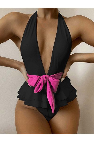 WildFashion One-piece swimsuit with bare back and wide neckline SW2533-1
