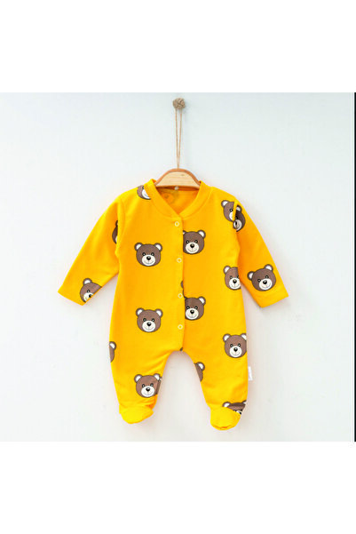 Nayinom Cute Teddy Bear Printed Set of 3 Baby Rompers