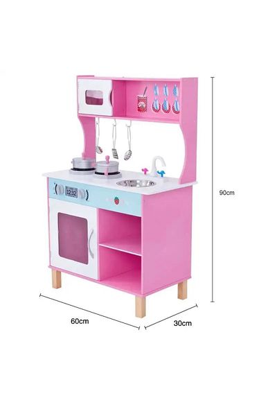 rexa Wooden Play Kitchen, Large Pretend Play Toys for Children, Includes Oven, Hob & Sink,