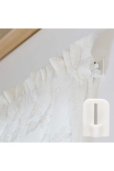 Cerioll Set of 15 Cerioll self-adhesive hooks, metal/plastic, white, 1.7 x 2.4 cm