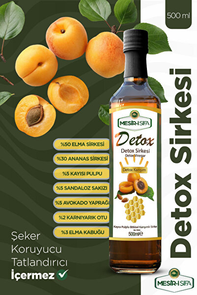 Mesirişifa Detox Sirkesi Kayısı Pulplu Bitkisel Karışımlı Detoks Sirke 500ml