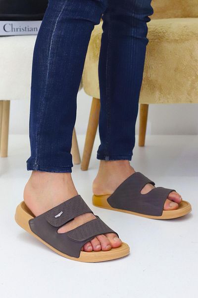 Nubbock Mink Men's 2-Stripes Flat Daily Slippers Nk2028