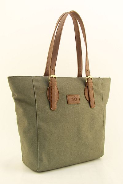 HNB Women's Khaki Waterproof Canvas Shoulder Bag