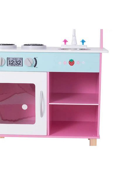 rexa Wooden Play Kitchen, Large Pretend Play Toys for Children, Includes Oven, Hob & Sink,
