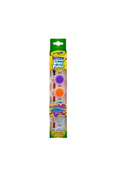 Generic Crayola Non-Toxic Washable Kids Paint with Glitter Mix Multicolor 29ml CRA5401000000