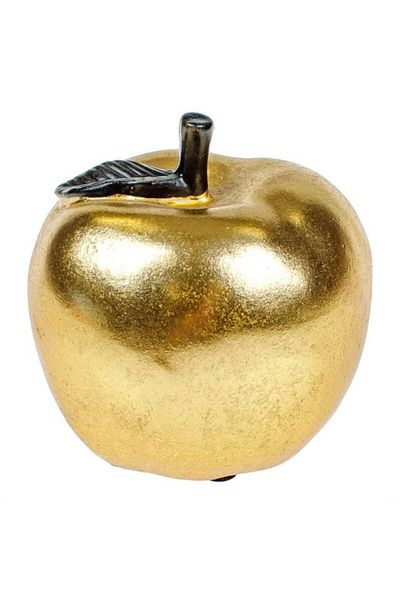 OEM Decorative Golden Apple with Black Leaf Ø10x10cm