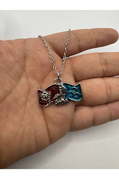 Yuchicly قلادة خريطة تركيا مع شكل الذئب الأسود والهلال - معدن فضي اللون للنسا...