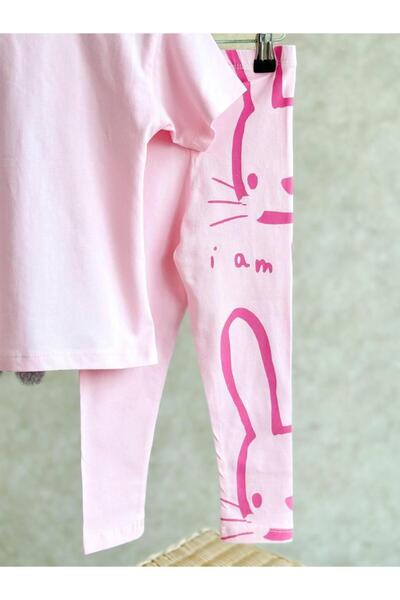 RAPAPA Girl's Rabbit Figured 2-Piece Set - T-Shirt and Leggings Set 1906P