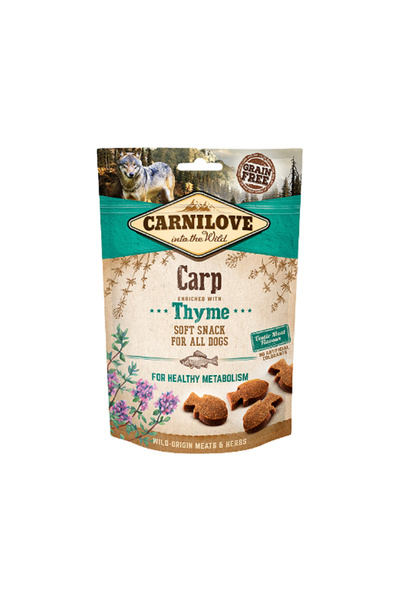 Carnilove وجبة خفيفة شبه رطبة للكلاب، سمك الشبوط، مدعم بالزعتر، 200 جرام (علب...