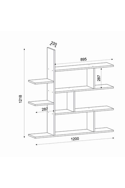 UnicUtil Wall Shelf, UnicUtil, 120 x 22 x 122 cm, White