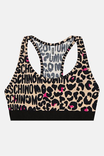 Moschino ملابس داخلية نسائية بدون بطانة بطبعة حيوانية، متعددة الألوان