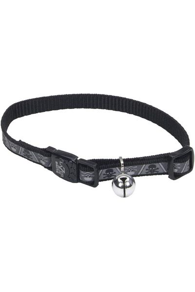 Coastal 3/8 Safe Cat Lazer Black Reflective Adj. Break Away Collar